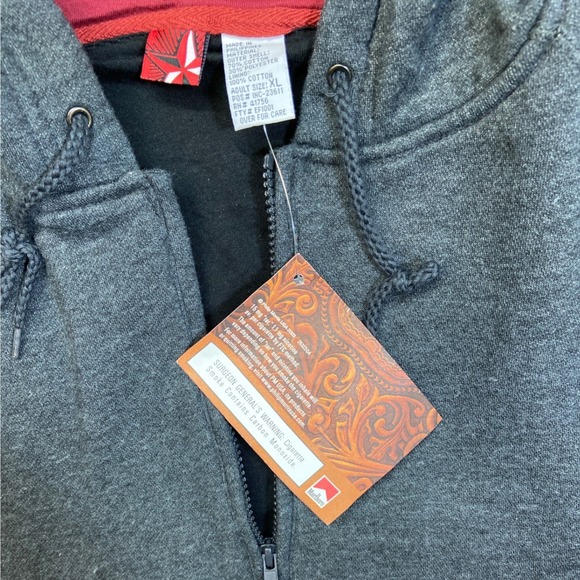 Mens Marlboro Gear 2004 Quarter Zip Hoodie Charcoal Gray Mens XL NWT Vintage - Picture 4 of 8